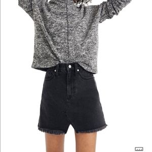 Madewell Rigid Denim A line Skirt Washed Black 24